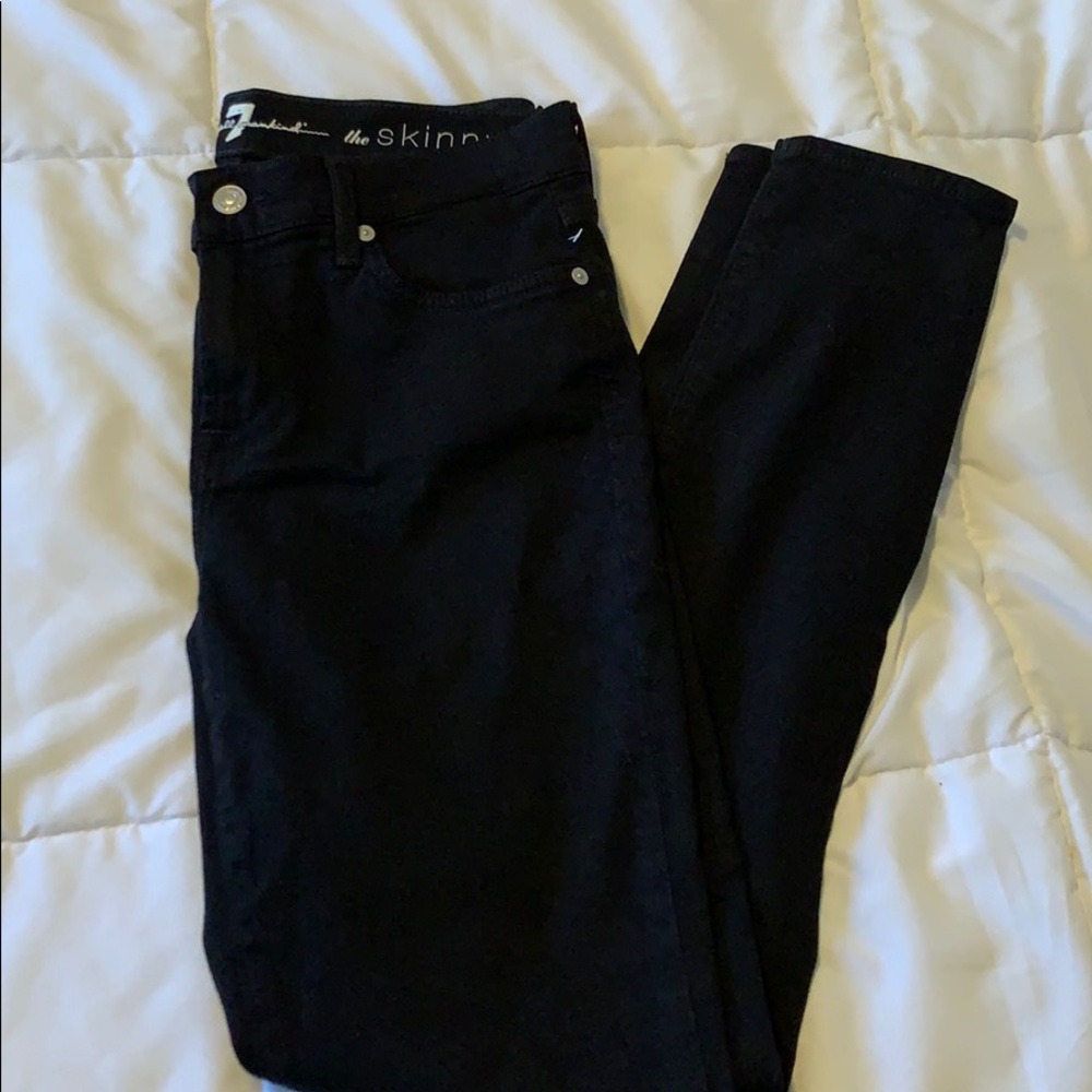 7 For All Mankind Black Skinny Jeans Size 29